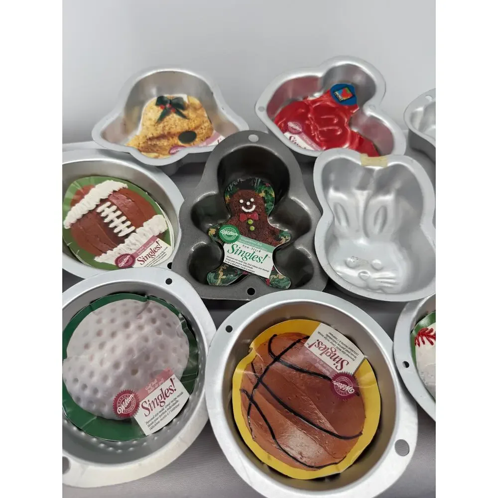Vintage Wilton Singles Character Holiday Sports Novelty Aluminum Cake Bakeware
